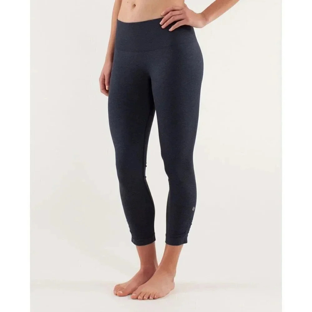 Lululemon Ebb And Flow  Crop Ii Inkwell Leggings
